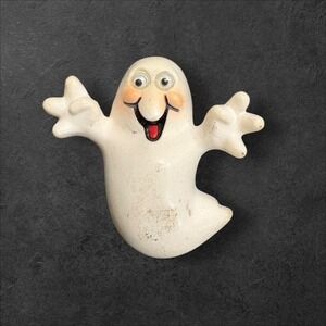 Hallmark 1983 Ghost Brooch Pin White Resin 2 Inch Halloween Collectible